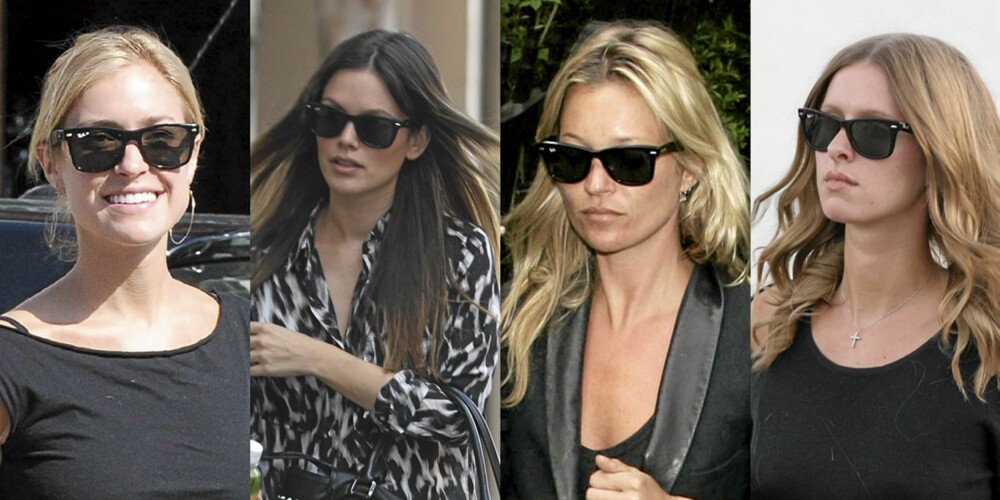 WAYFARER: Kristin Cavallari, Rachel Bilson, Kate Moss og Nicky Hilton har lagt sin elsk på solbrillene.