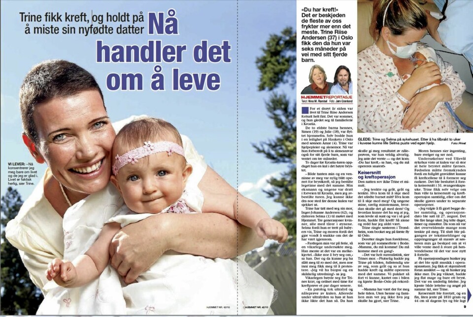 Faksimile fra Hjemmet nr. 42/2010.