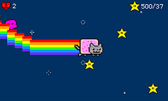 IRRITERENDE MORO: NyanCat Game er utrolig enkelt, og en miks av gøyalt og irriterende. Last det ned, så skjønner du hva vi mener.