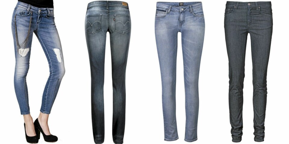 FRA VENSTRE: Killah (kr 995), Levi's (kr 899), Lee (kr 699), Vero Moda (kr 550).