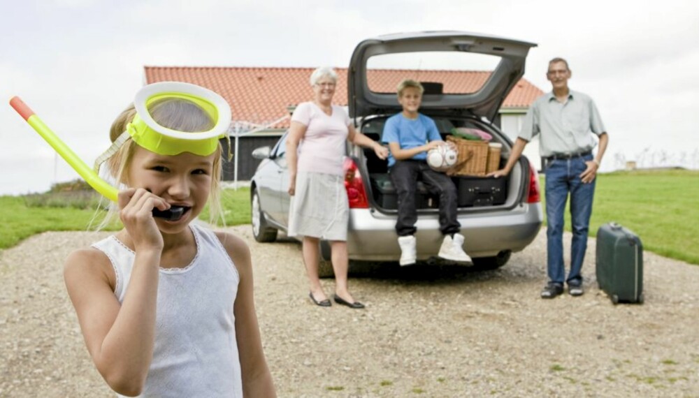 PAKKET OG KLART: Plass er viktig når man skal på bilferie. Det er mye som må med.