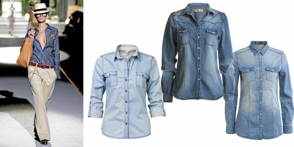 FRA VENSTRE: Skjorte fra MQ (kr 499), skjorte fra Lindex (kr 299) og skjorte fra Ellos (kr 249).