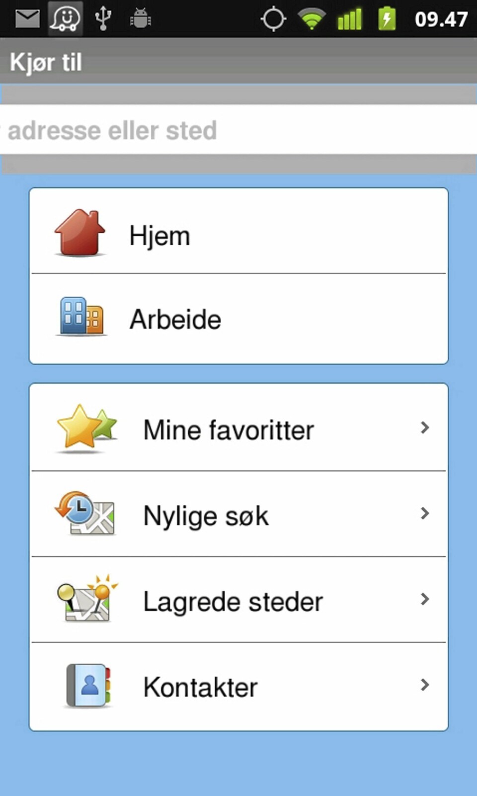 KJØR: Waze navigerer deg dit du skal, men vær klar over at det mangler en del detaljinformasjon i kartverket Waze bruker.