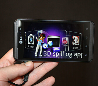 EGEN MENY: Telefonen har egen meny for 3D-innholdet. Denne vises i 3D.