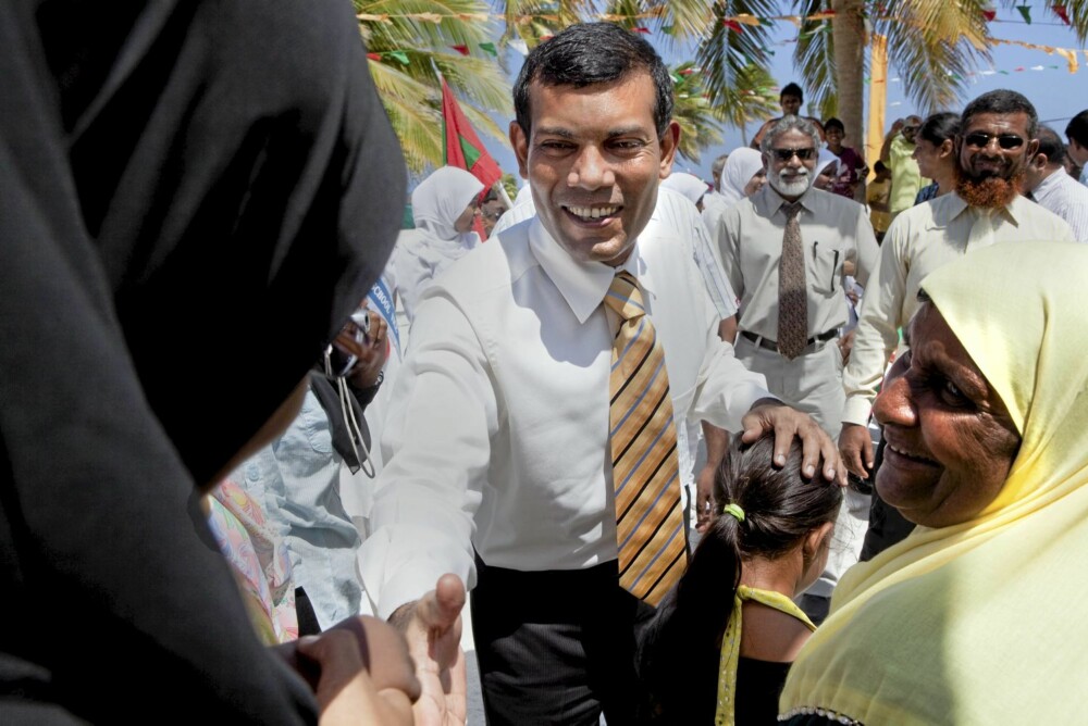Den moderne presidenten Mohamed
Nasheed.
