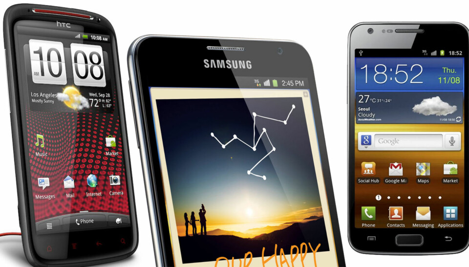 FREMTIDSRETTET: Disse mobilene setter tonen for hva vi sannsynligvis får se av nye modeller neste år. HTC satser på bedre lyd, mens Samsung går får store, skarpe skjermer og støtte for 4G.