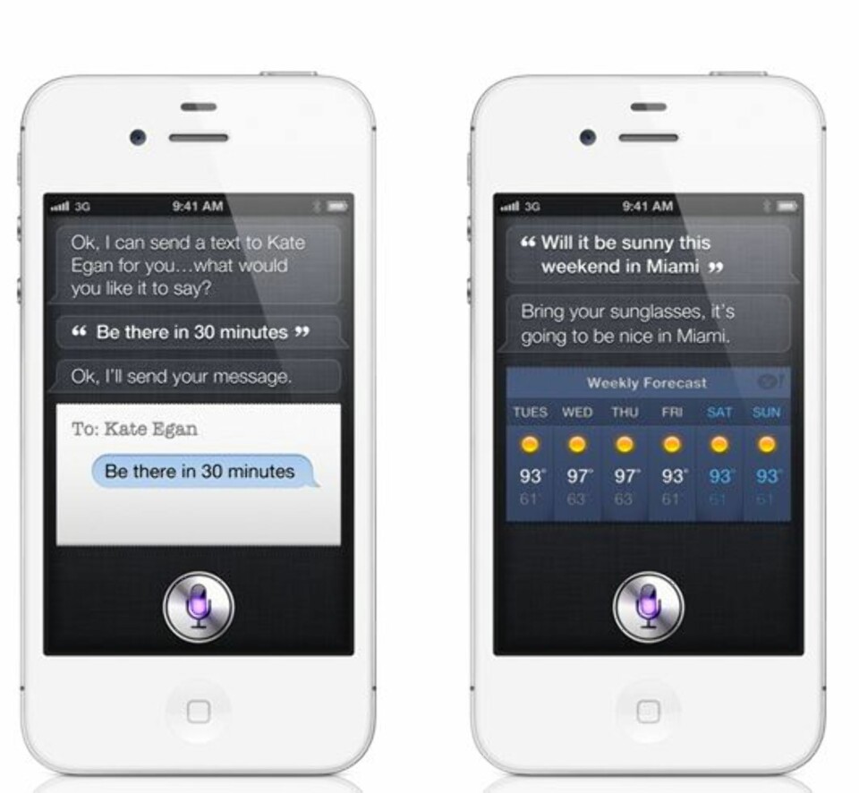 SIRI: Siri-funksjonen forstår engelsk, tysk og fransk.