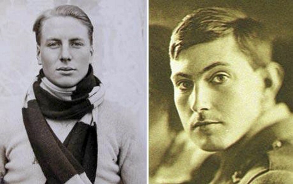 George Mallory (til h.) og Sandy Irvine ble overrasket av snøbyger og forsvant på Mount Everest.