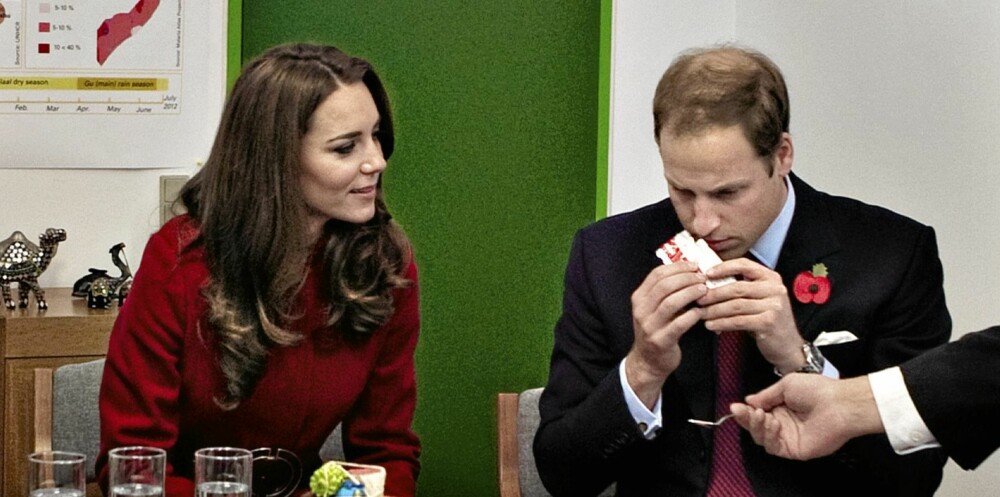 LUKTET LUNTEN: Kate takket derimot nei til peanøttpastaen de ble budt på i Danmark. Nå mener det britiske magasinet In Touch å vite at prinsessen er gravid i sjette uke.