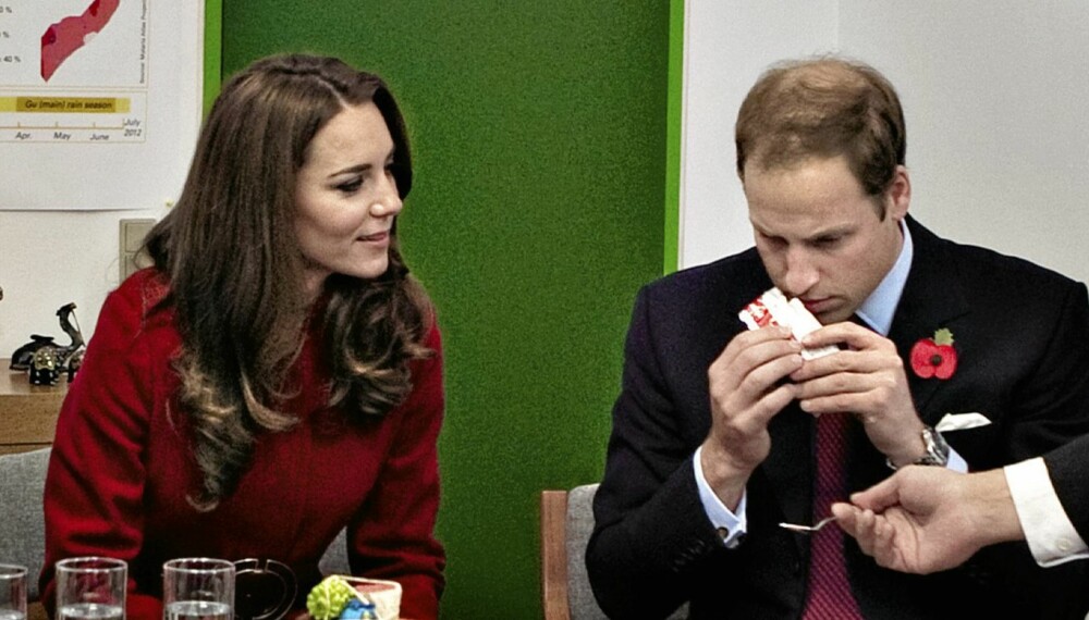 LUKTET LUNTEN: Kate takket derimot nei til peanøttpastaen de ble budt på i Danmark. Nå mener det britiske magasinet In Touch å vite at prinsessen er gravid i sjette uke.