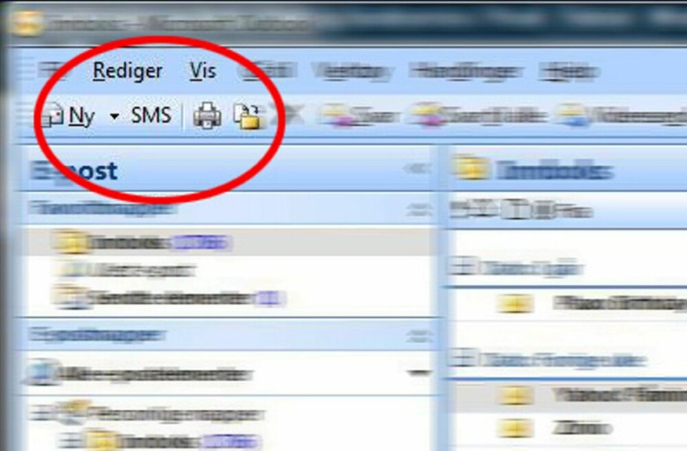 NY KNAPP: Når SMS for Outlook er installert vil du finne en ny knapp merket SMS i Outlook.