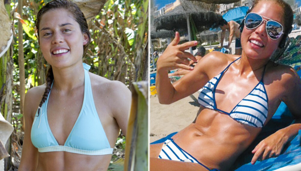 FØR OG ETTER: Cathrine var tynn allerede før hun ankom Robinson-konkurransen (t.v.). På bildet til høyre er hun enda 10 kilo lettere, på Filippinene rett etter oppholdet på øya.