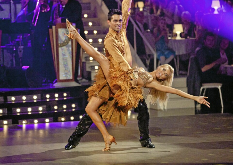 PÅ DANSEFOT: Anna Anka og Glenn Jørgen Sandaker danset sammen på TV 2 i høst.