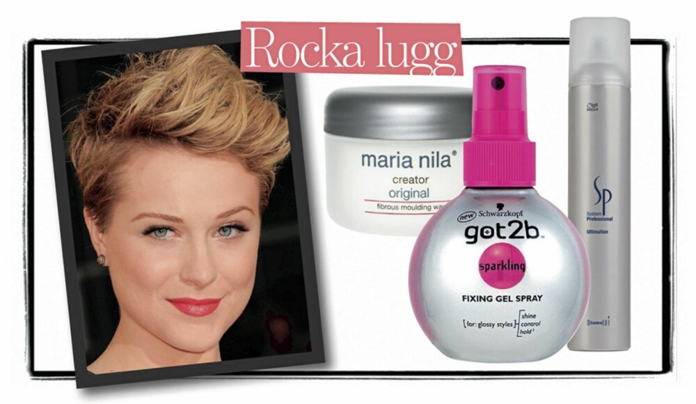 Du trenger: Got2B Sparkling fixing Gel Spray gir godt hold, bevarer glansen og tilfører volum. Pris kr 89,- Fibrous moulding wax gjør håret enkelt å forme, fra Maria Nila, kr 149,- Ultimation hairspray fra Wella gir god hold til frisyren hele kvelden, kr 210,- Du trenger: Got2B Sparkling fixing Gel Spray gir godt hold, bevarer glansen og tilfører volum. Pris kr 89,- Fibrous moulding wax gjør håret enkelt å forme, fra Maria Nila, kr 149,- Ultimation hairspray fra Wella gir god hold til frisyren hele kvelden, kr 210,-