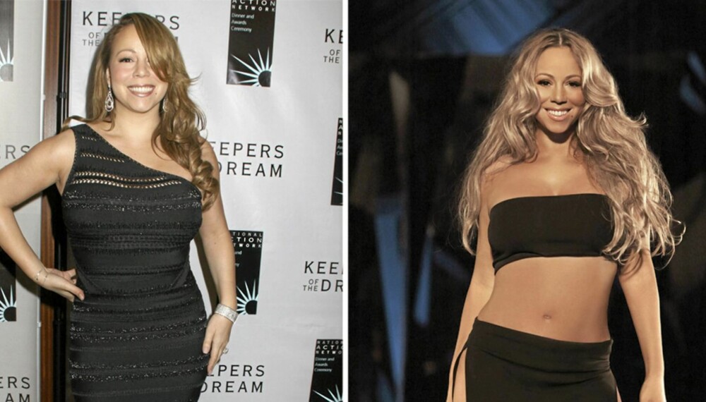 Mariah Carey - fra god og rundt til slank og sprek.