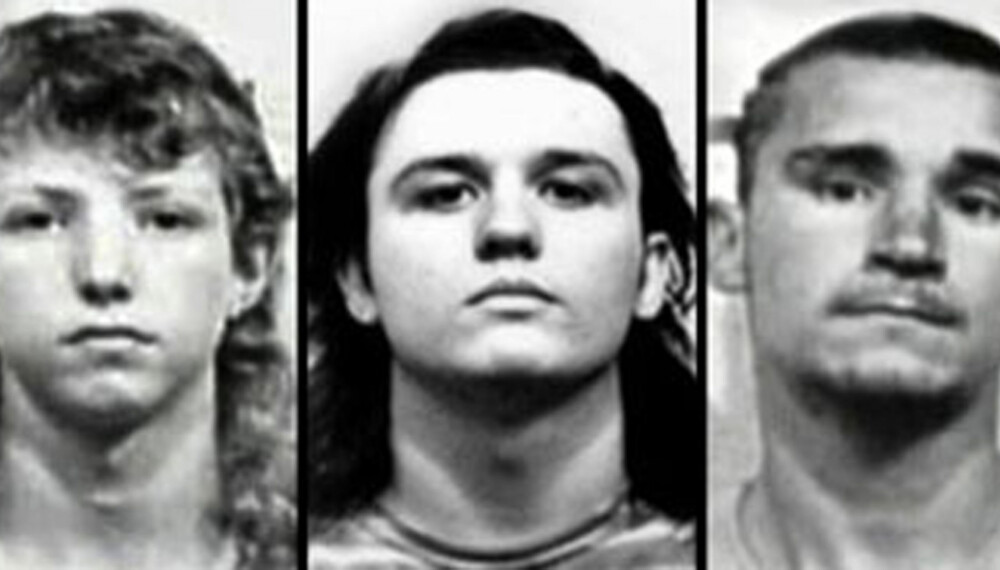 Politiets såkalte ¿mugshots¿ tatt av de tre
tenåringene (f.v. Baldwin, Misskelley, Echols) som ble
dømt for barnedrapene i 1994.