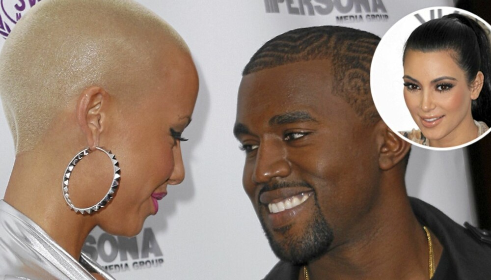 SLANGE I PARADISET: Det skal ha vært selveste Kim Kardashian (innfelt) som lokket Kanye West til utroskap ved å sende sexy bilder av seg selv. Det hevder i hvert fall rapperens daværende kjæreste, Amber Rose.