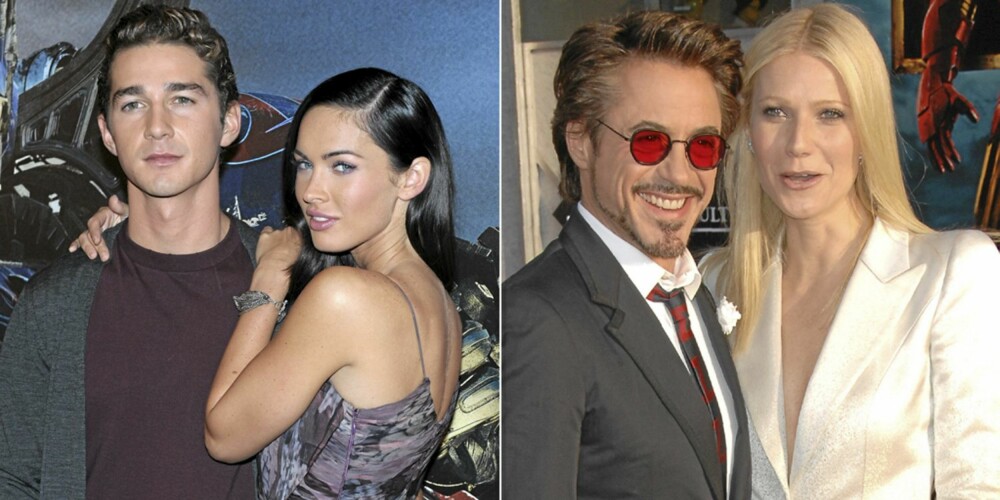 RIKE FILMPAR: Shia LaBeouf og Megan Fox spiller sammen i de to første "Transpofers"-filmene, mens Robert Downey Jr. og Gwyneth Paltrow spiller kjærester i "Iron Man"-filmene.