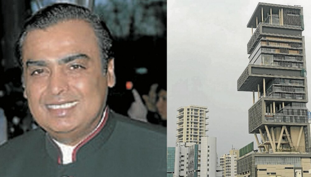 Milliardæren Mukesh Ambanis enebolig er 174 meter høy og har 27 etasjer.