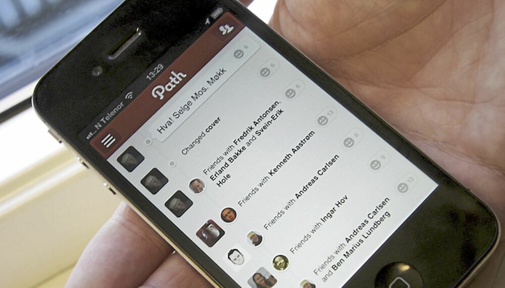 Path er en ren mobiltjeneste, utviklet for Android og iPhone.