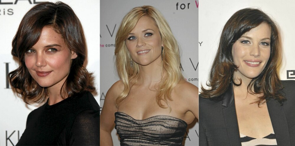 NATURLIG: Katie Holmes, Reese Witherspoon og Liv Tyler har alle naturlige hårfarger.