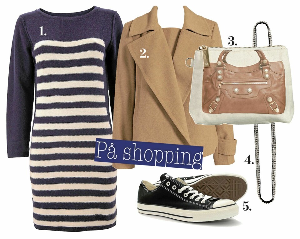 ULL: 1. Ullkjole fra Baum und Pferdgarten, kr 1300,- 2. Ulljakke fra By Marlene Birger, kr 3349,- 3. Designernett fra Thufri.com, kr 379,- 4. Kjede fra By Marlene Birger, kr 779,50 5. Converse All Stars fra Nelly.com, kr 699,-