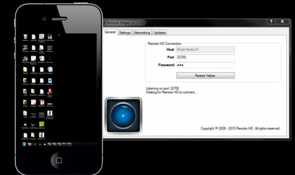 FJERNSTYRT PC: Med appen Remote HD kan du fjernstyre PC-en din med en iOS-enhet.