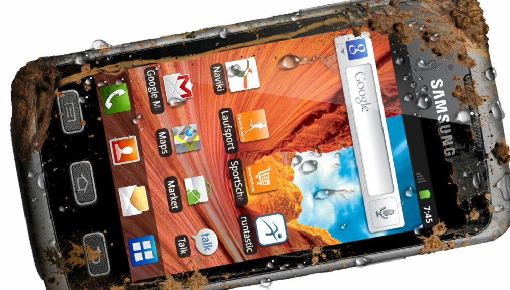 VANNTETT: Galaxy Xcover er Samsungs første vanntette Android-telefon.