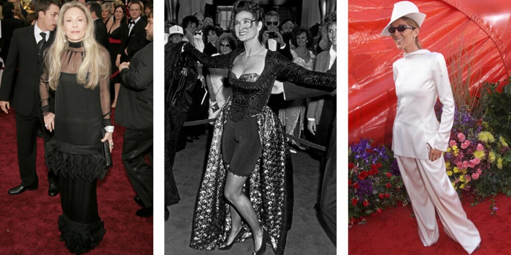 FRA VENSTRE: Faye Dunaway i 2007, Demi Moore i 1989, Celine Dion i 1999.