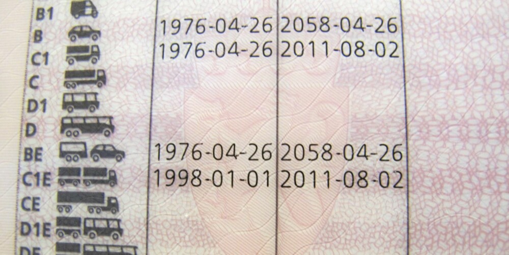 UTLØPSDATO: Sjekk utløpsdato for klasse C1. Dette førerkortet må fornyes senest 2. august 2012. Foto: Geir Svardal