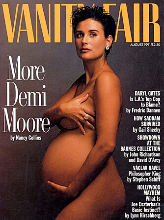 Demi Moore kaste klærne på coveret av Vanity Fair allerede i 1991.