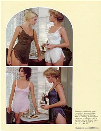 UNDERTØY: En side fra en vintage Victoria's Secret-katalog fra 1977. Teddyen er veldig populær!