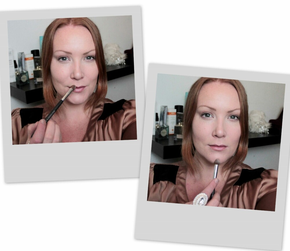 STEG 2: Med litt highlighter rett over amorbuen på leppene vil de virke størrre, fyldigere og mer sensuelle. Ved å legge litt highlight på haka gir man ansiktet en forlengelse, som igjen er med på å smalne det. STEG 2: Med litt highlighter rett over amorbuen på leppene vil de virke størrre, fyldigere og mer sensuelle. Ved å legge litt highlight på haka gir man ansiktet en forlengelse, som igjen er med på å smalne det.
