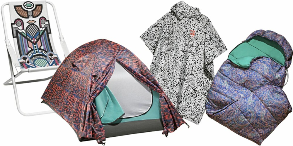 FRA VENSTRE: Stol (kr 149), telt (kr 99), poncho (kr 19,50), sovepose (kr 149). FRA VENSTRE: Stol (kr 149), telt (kr 99), poncho (kr 19,50), sovepose (kr 149).