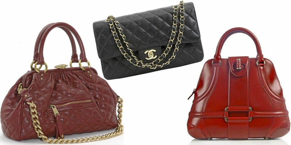 IT-VESKER: Marc Jacobs sin Stam-veske, Chanel 2.55 og Alexander McQueen sin Novak-veske.