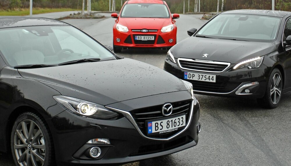 3 x kompaktbil test SML Ford Focus, Peugeot 308, Mazda 3 nov 2013