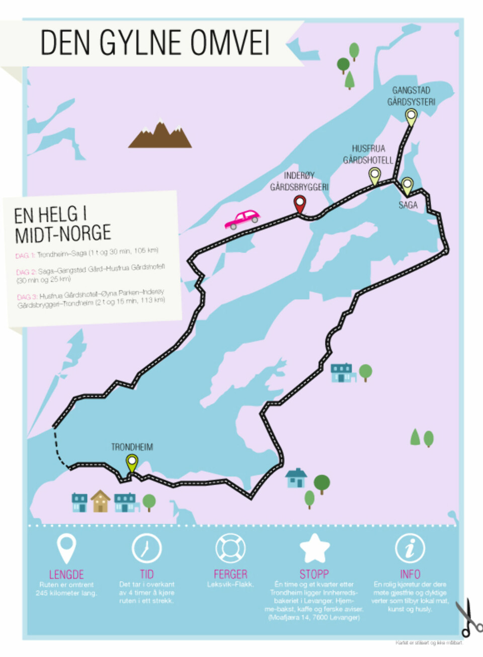 KART: Her får du en fin oversikt over helgeturen i Midt-Norge.