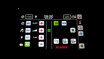 SMART DISPLAY: Av vår Kabes mange fine detaljer likte vi ikke minst Kabes egenutviklede display Smart D, som er intuitivt og enkelt å bruke. Kabe/Dometic har også laget en app-versjon for smarttelefoner, og for denne vant de en pris i European Innovation Awards 2017.
(FOTO: Geir Svardal) SMART DISPLAY: Av vår Kabes mange fine detaljer likte vi ikke minst Kabes egenutviklede display Smart D, som er intuitivt og enkelt å bruke. Kabe/Dometic har også laget en app-versjon for smarttelefoner, og for denne vant de en pris i European Innovation Awards 2017.
(FOTO: Geir Svardal)