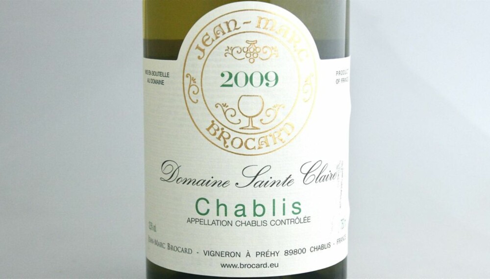 TEST AV CHABLIS: Brocard Chablis Sainte Clair 2009 kom på andreplass i testen.