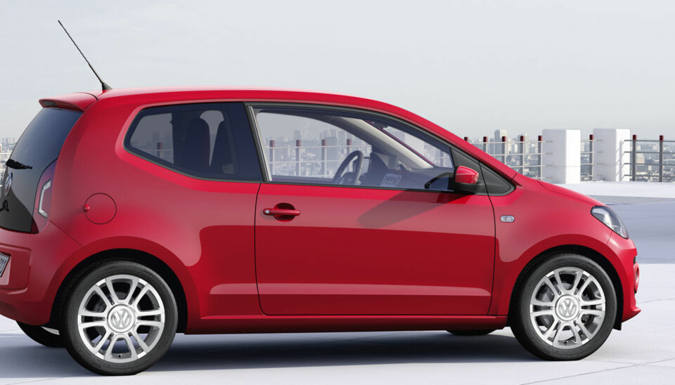 BILLIGSTE: Den nye VW up! blir den rimeligste personbilmodellen fra VW i Norge. Vi tipper på priser fra under 150 000 kroner.