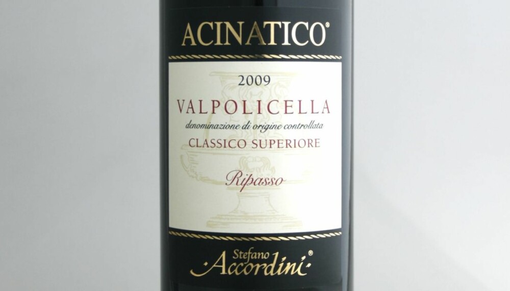 TEST AV RIPASSO: Valpolicella Classico Superiore Acinatico Ripasso 2009 kom på delt fjerdeplass i testen.