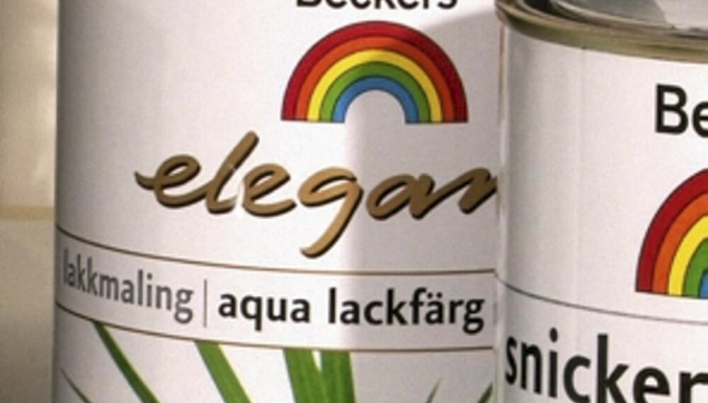 VANNLØSELIG MALING: Becker, Elegant Lakkmaling, halvblank. VANNLØSELIG MALING: Becker, Elegant Lakkmaling, halvblank.