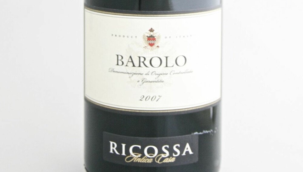 TEST AV BAROLO: Barolo Ricossa 2007 kom på førsteplass.
