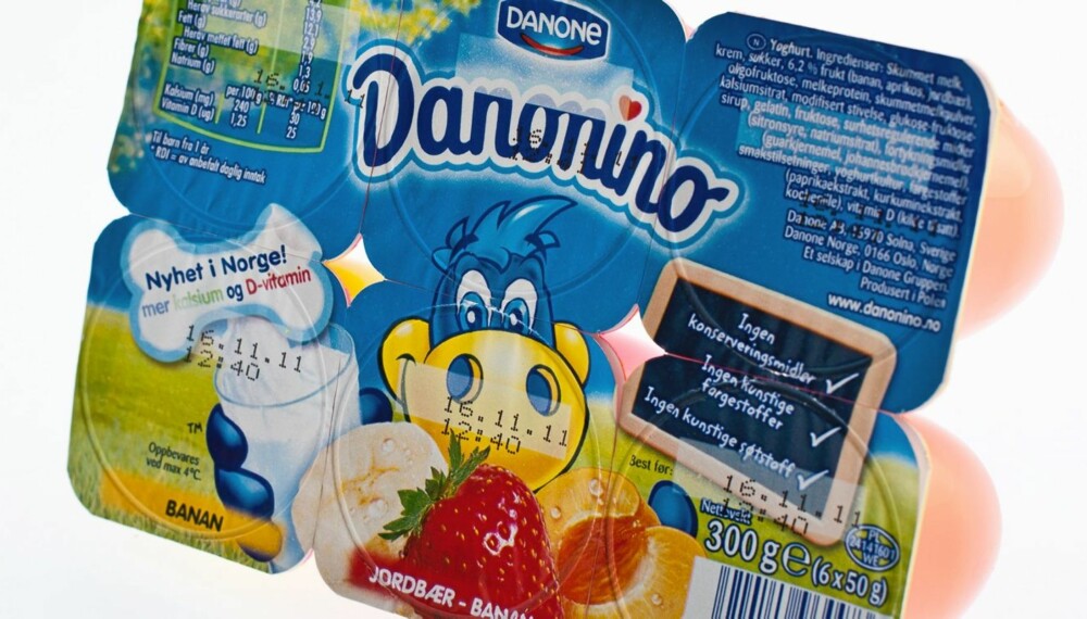 MANGE SMAKER: Danonino Mix-yoghurtene gir mange forskjellige smaker, men ikke all verdens av næring.
