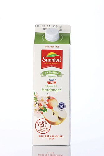 Sunniva Premium Eplejuice frå Hardanger er den beste juicen i denne testen.