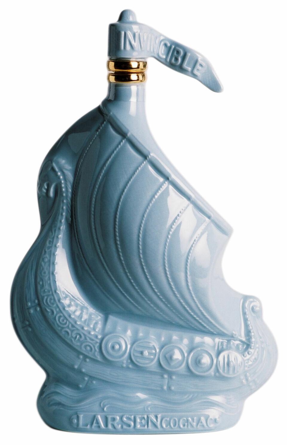 Larsen Icy Blue Sculpture Limoges Porcelain Viking Ship