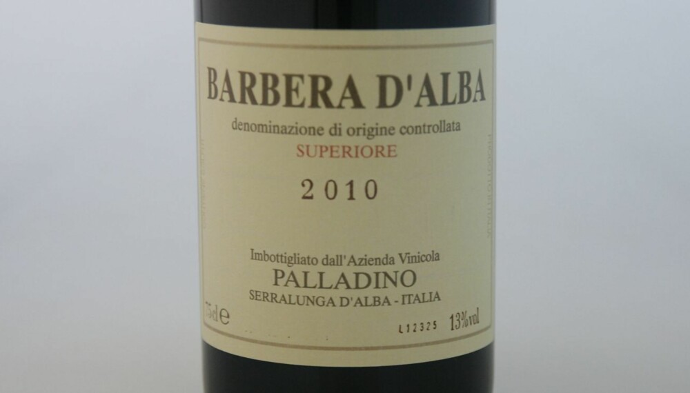 BARBERA: Palladino Barbera d'Alba 2010 kom på delt andreplass.