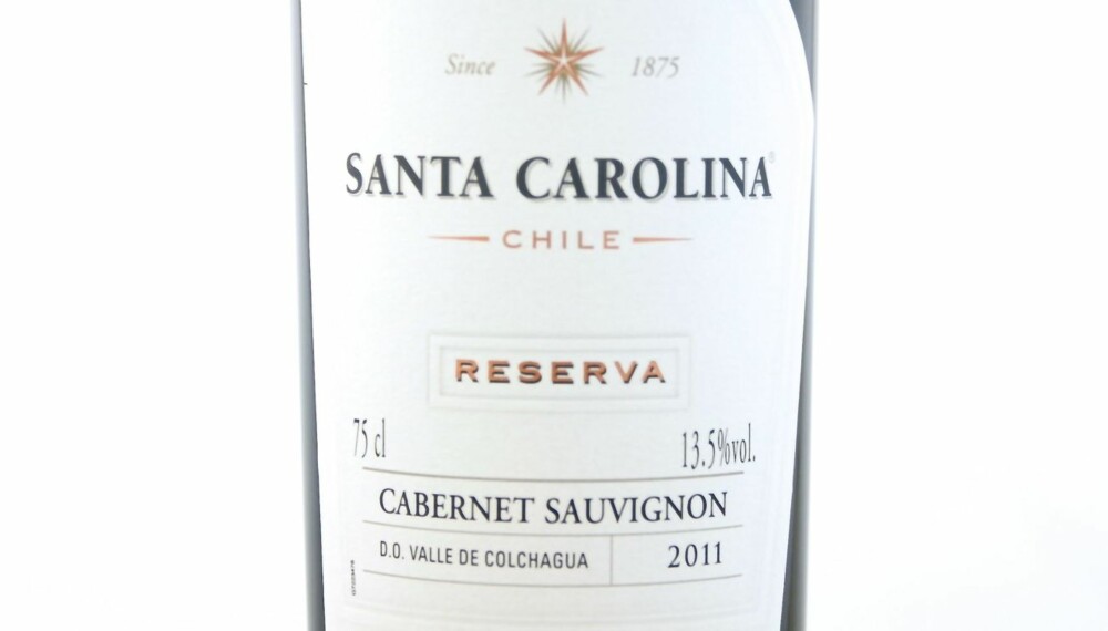 CHILENSK RØDVIN: Santa Carolina Cabernet Sauvignon Reserva 2011 kom på delt tredjeplass.