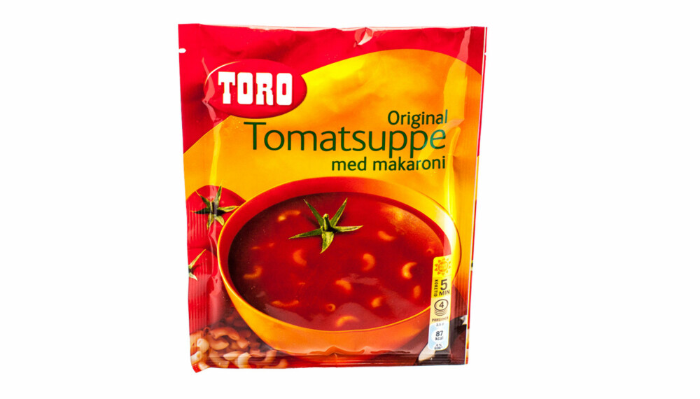 TEST AV TOMATSUPPE: Toro Original Tomatsuppe med makaroni.