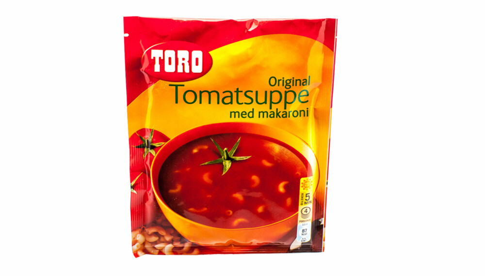 TEST AV TOMATSUPPE: Toro Original Tomatsuppe med makaroni. TEST AV TOMATSUPPE: Toro Original Tomatsuppe med makaroni.